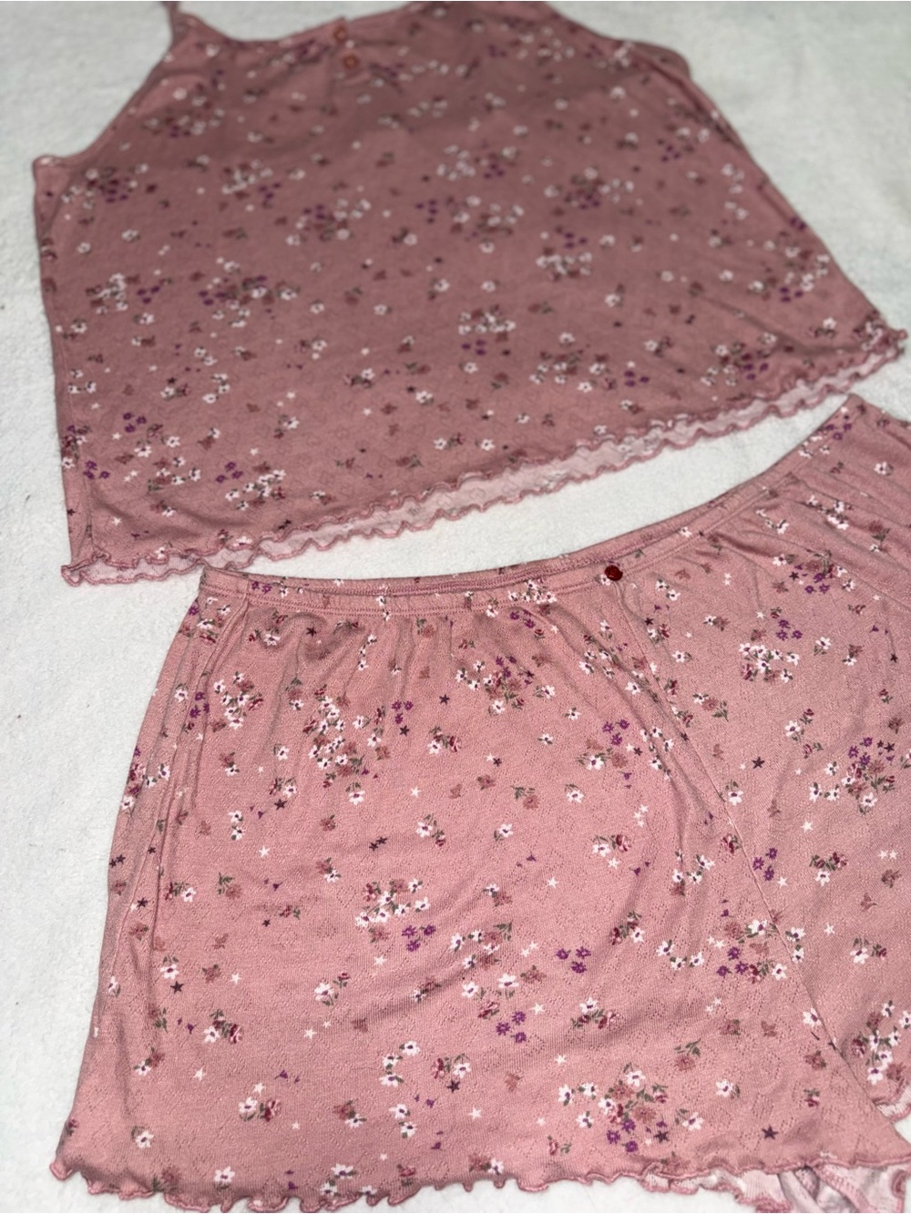 No Boundaries Dusty Rose Floral Cami & Shorts Set - Picture 2 of 3
